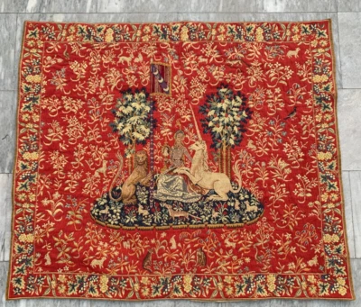 3x4 ft Vintage Religion Unicorn French Tapestry Traditional Authentic Wall Décor - Image 1 of 4