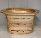 Handcrafted Studio Pottery Square Bowl Casserole Planter w/ Handles Stamped DP