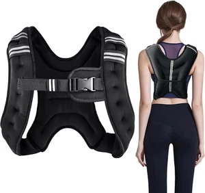 Weighted Vest, 3Kg 5Kg 8Kg 10Kg Weight Workout Vest with Reflective Stripe for W - Picture 1 of 7