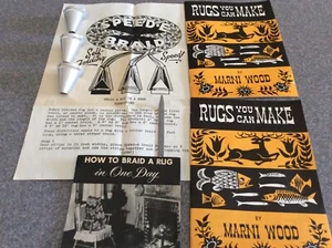 METAL BRAIDED RUG LACER AND CLOTH FOLDERS, BRAIDE RUGS DIRECTIONS AND BOOKLETS - Picture 1 of 10