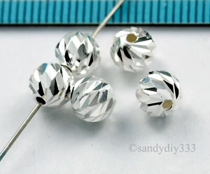 6x BRIGHT STERLING SILVER LASER CUT ROUND SPACER BEAD 6mm 5.8mm #1572 - Picture 1 of 2