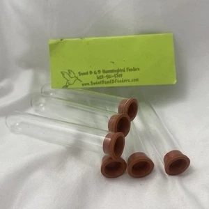 Kolibri Futterhaus Glasröhrchen, Glas Reagenzglas mit roter Kappe, Stck. 6 - Bild 1 von 2