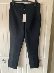 Karen Millen Essential Techno Woven Crop Trouser Black Size 14 BNWT - Picture 1 of 6
