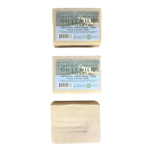 Organic & Handmade Goat Milk Soap Exfoliating Cleanse  Face & Body 3 Pack 175g - Picture 1 of 1