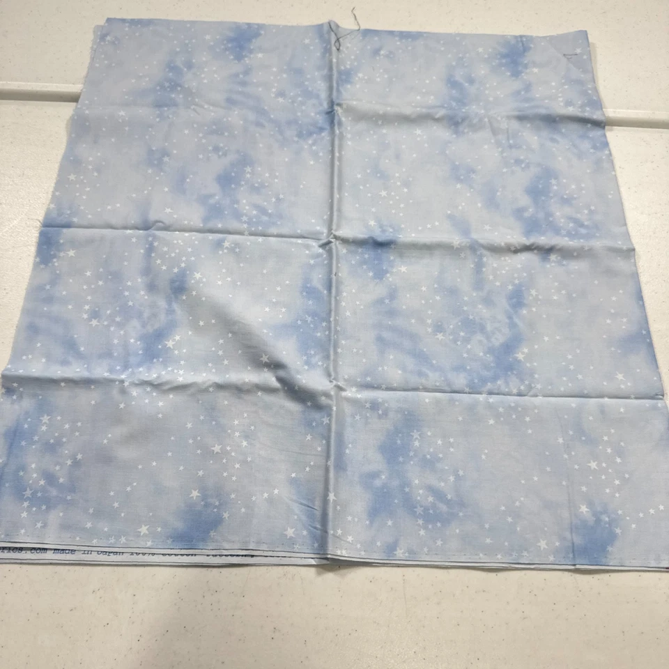 moda quilting fabric cotton blue abstract stars clouds 42x43 1 yard 32524 japan - Image 1 of 4