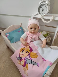 ❤Puppenbettwäsche❤PuppenwagenGarnitur❤rosa Paw Patrol❤Baby Born Handmade Neu - Bild 1 von 3