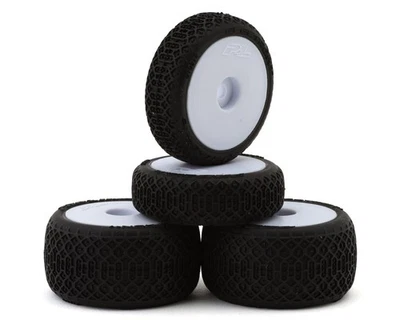 Pro-Line Losi® Micro-B™ Electron 2.0 Pre-Mounted Buggy Tires (White) (4) - Image 1 of 4