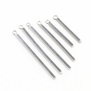 20pc Earrings Stainless Steel Rectangular Straight Tube Charms Jewelry Findings 