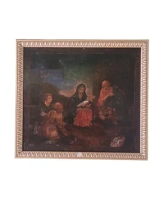 QUADRO OLIO SU TELA CON CORNICE - "LA NATIVITA'" 52x46 - Foto 1 di 1