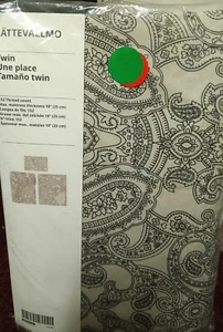 IKEA Jattevallmo Sheet Set, Twin, Black & White Paisley, 00501506, New - Picture 1 of 6