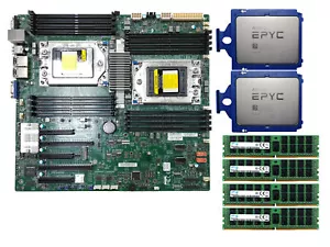 AMD EPYC 7551 x2 + Supermicro H11DSI + 2133P RAM Multiple options - Picture 1 of 3