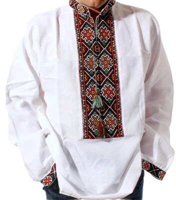 VYSHYVANKA for Man Ukrainian handmade Embroidery White SHIRT sz S-4XL Wedding - Image 1 of 4