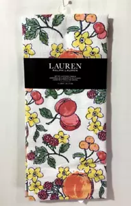 Set 2 asciugamani da cucina Lauren Ralph Lauren disegno frutta floreale bianco - Foto 1 di 4