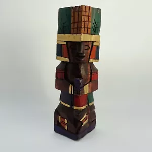 "Hermosa escultura étnica de los años 70 en madera de 7"" de alto" - Imagen 1 de 4