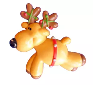 Russ PIN Weihnachten Vintage RENTIER Lichter Geweih 80er Feiertag Brosche hellbraun - Bild 1 von 2