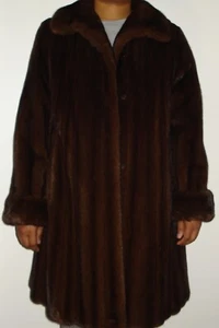 Revillon Mahogany Mink 70" Swing Fur Coat Size 4-6 FREE SHIPPING Perfect Conditi - Picture 1 of 7