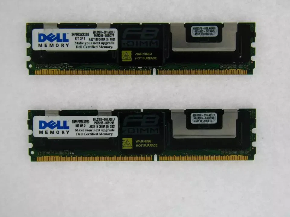 8GB (2 x 4GB) Kit Für Dell PowerEdge 2900, 2950, 1900, 1950, 1955 SNP9F035CK2/8G - Bild 1 von 1