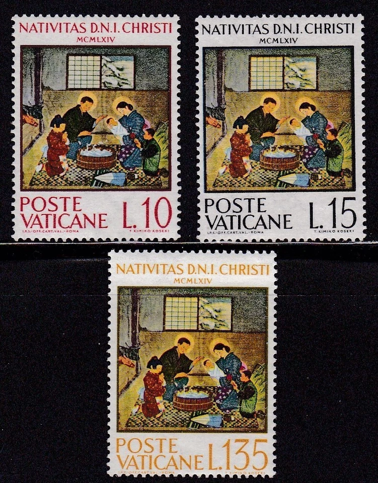 CIUDAD DEL VATICANO #397-399 MNH BELÉN JAPONÉS POR KIMIKO KOSEKI Foto 1 de 1