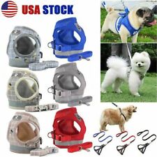 XS-XL Small Dog Pet Puppy Harness And Leash Set Breathable Mesh Vest Chest Strap