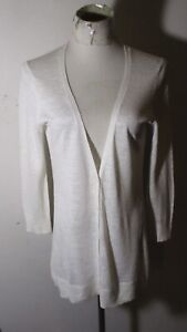 Women's BANANA REPUBLIC White Linen Tunic Cardigan Sweater Size M