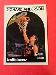 1989-90 Hoops #182 Richard Anderson UER/(Trail Blazers should be all caps), RC - Bild 1 von 3