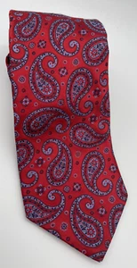 HART SCHAFFNER MARX Men's 100% Silk Necktie USA Designer PAISLEY Red NEW - Picture 1 of 5