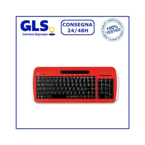 TASTIERA COMPUTER TECHMADE PC USB QWERTY UFFICIALE AC MILAN CALCIO ROSSO NERA - Imagen 1 de 1