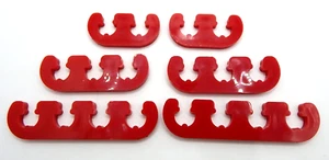 Spark Plug Wire Loom Dividers Separators Red Plastic 6 pc Set - Picture 1 of 6