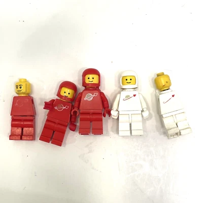 Lego Space Figurines Lot of 5 Red & White--2 Complete - Image 1 of 2