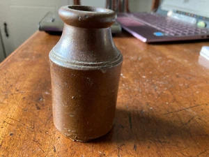 Vintage Stoneware Cream Pot c 1910 Brown Bottle - Picture 1 of 4