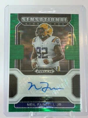 2022 Panini Prizm Draft Picks Neil Farrell Jr. Sen Sig Green Pulsar RC 1/25 - Image 1 of 2