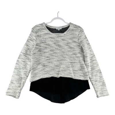 VTG Barneys New York Layered Wool Blend Sweater Womens Medium Black White USA - Image 1 of 4