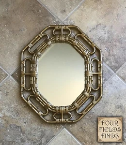 1983 Vintage Faux Bambus Spiegel Wand Wohnkultur MCM HOMCO 17" x 14" - Bild 1 von 18