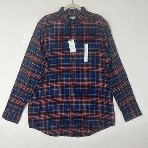 Croft & Barrow Mens Flannel Shirt Extra Soft Warm Blue Plaid Size L Tall NWT - Picture 1 of 14