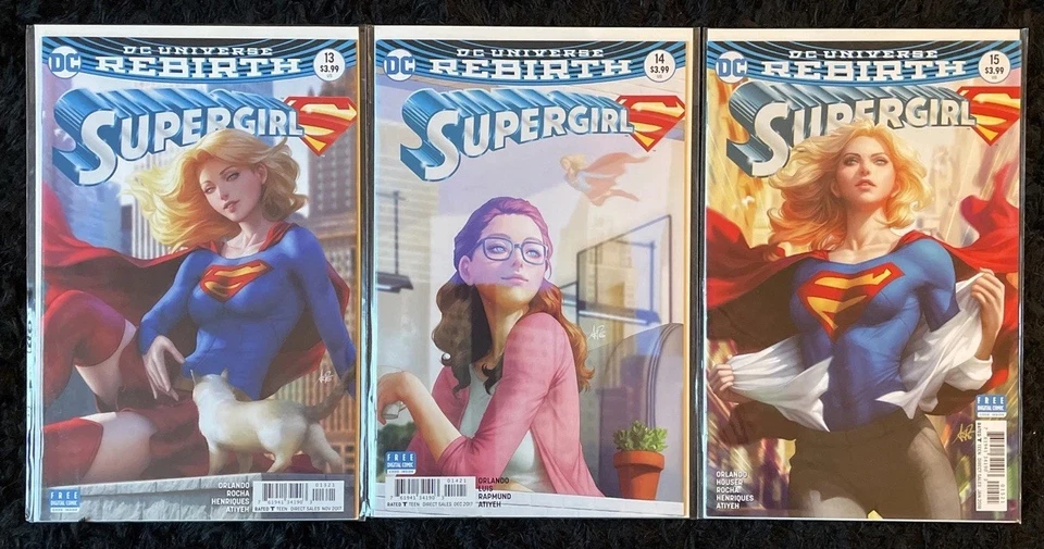 Supergirl #13 14 15 - SEXY Artgerm Variants - DC Comics 2017 Rebirth HIGH GRADE - Image 1 of 4