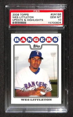 2008 TOPPS UPDATE & HIGHLIGHTS #UH186 WES LITTLETON PSA 10 GEM-MT 15700604  - Image 1 of 3