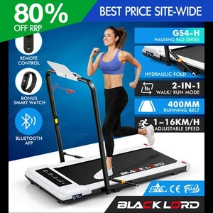 BLACK LORD Treadmill 2 IN 1 Electric Walking Pad 400mm Hydraulic Foldable White - Picture 1 of 12