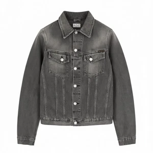 NUDIE JEANS Billy Men's XS Shimmering Shist Grey Ripped Washed Denim Jacket - Picture 1 of 10