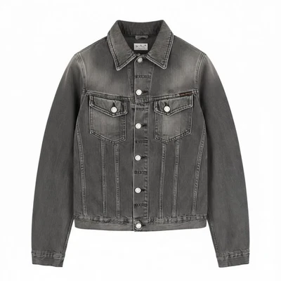 NUDIE JEANS Billy Men's XS Shimmering Shist Grey Ripped Washed Denim Jacket - Image 1 of 4