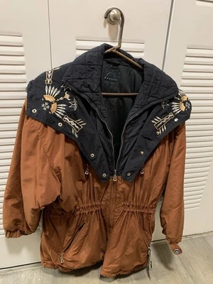 Chaqueta de invierno con capucha de diseño nativo americano Bogner vintage para mujer talla 10 EE. UU. Foto 1 de 4