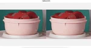 Tupperware IDEAL LIT'L BOWLS Set of 2 Pink Snack Cups with White Seals NEW - Picture 1 of 1