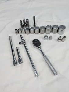 Vtg Proto Professional 22 Pcs 3/8” Drive Socket Set USA Made Excellent Condition - Bild 1 von 10