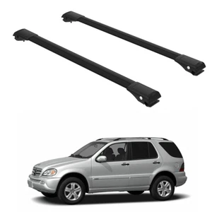 Roof Rack Cross Bars to Mercedes-Benz M-Class W163 1997-2005 Black Set 2 Pcs - Picture 1 of 20