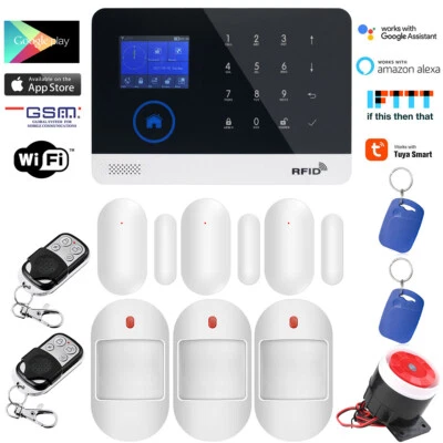 Y01 WiFi Tuya APP GSM Wireless Home Security Alarm Burglar System+Alexa+Google - Image 1 of 4