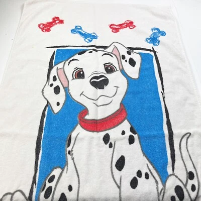 Vintage 101 Dalmatians Beach Towel Walt Disney 54 x 27 Bath Franco Dogs 90s - Image 1 of 4