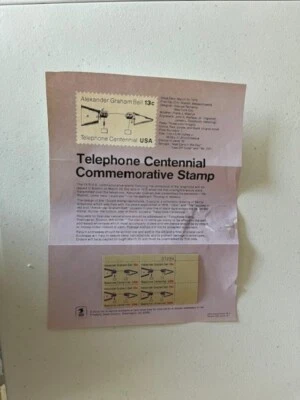 1976 Alexander Graham Bell Telephone Centennial 13c Stamp Block of 4 Scott #1684 - Image 1 of 2