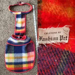 Vintage FASHION PET Dog Vest Jacket Plaid Flannel - Picture 1 of 8