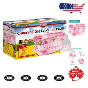 CritterTrail Pink Habitat for Mice, Dwarf Hamsters & Gerbils - Cozy Living Space - Picture 1 of 11