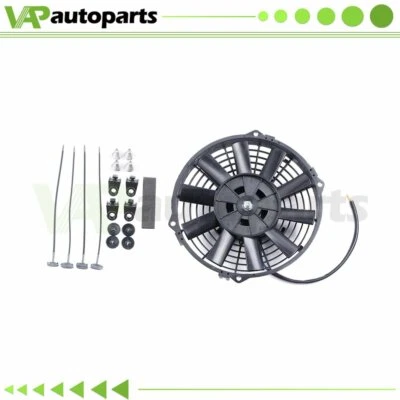 Radiator Condenser Cooling Fan Assembly Universal 9" Inch 12V Pull Push 1600CFM Foto 1 de 4
