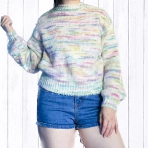 Suéter difuso cuello redondo Vylette Spacedye - arco iris multi (talla pequeña) - Imagen 1 de 9
